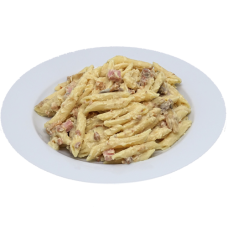 Penne carbonara(v)  (zout/natriumarm)